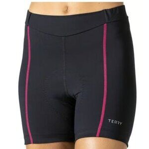 Terry Bella Short Cycling Size Large 5" Inseam Padded Bike NWT $144 Black Pink